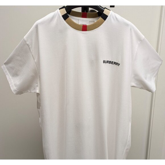 Burberry Men’s Jayson Icon Stripe Crewneck T-Shirt White M 8078115 - Picture 2 of 7